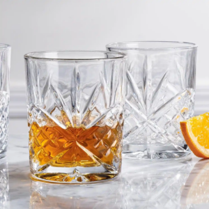 crystal tumbler glass set of 6 cut drinking glasses